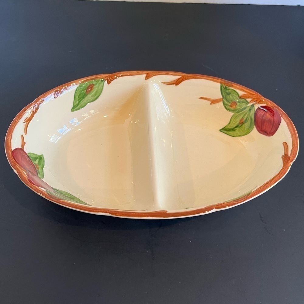 Franciscan Ware Apple Pattern Divided Vegetable Dish